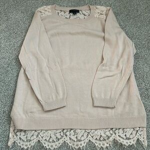 Lace back sweater